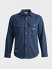 Men's Navy Blue Regular Fit Solid Casual Shirt