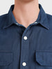 Men's Navy Blue Regular Fit Solid Casual Shirt
