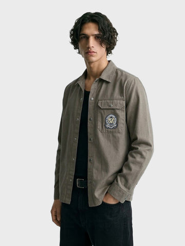 Men's Olive Regular Fit Solid Casual Shirt