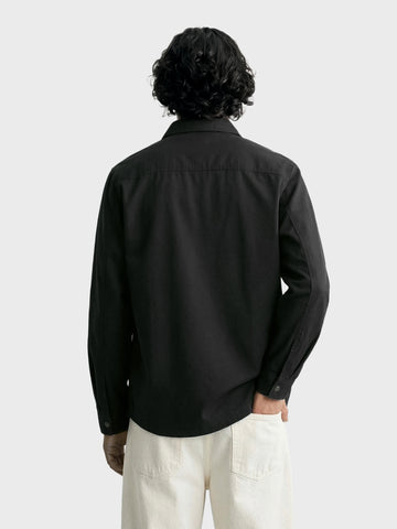 Men's Black Regular Fit Solid Casual Shirt