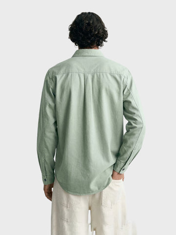 Men's Green Regular Fit Solid Casual Shirt