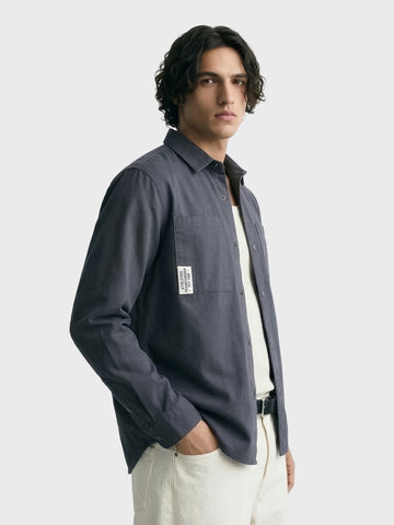 Men's Grey Regular Fit Solid Casual Shirt