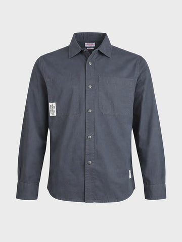 Men's Grey Regular Fit Solid Casual Shirt