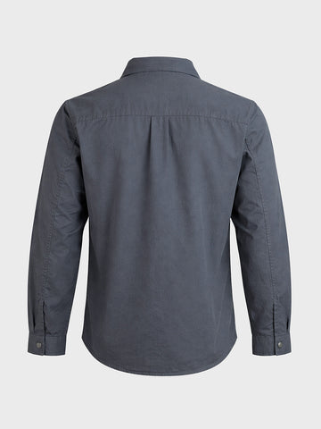 Men's Grey Regular Fit Solid Casual Shirt