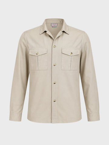 Men's Cream Regular Fit Embroidered Casual Shirts