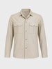 Men's Cream Regular Fit Embroidered Casual Shirts