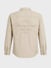 Men's Cream Regular Fit Embroidered Casual Shirts