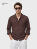 Men's Brown Regular Fit Embroidered Casual Shirts