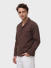 Men's Brown Regular Fit Embroidered Casual Shirts