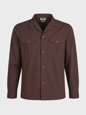 Men's Brown Regular Fit Embroidered Casual Shirts