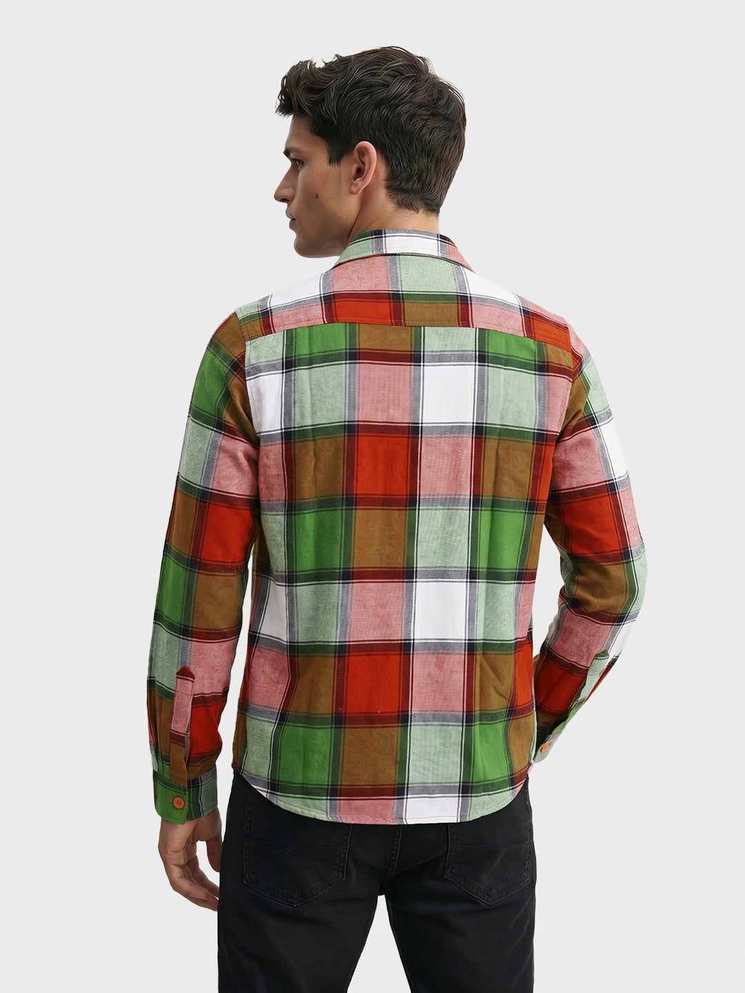 Men's Multicolor Regular Fit Checkered Casual Shirt