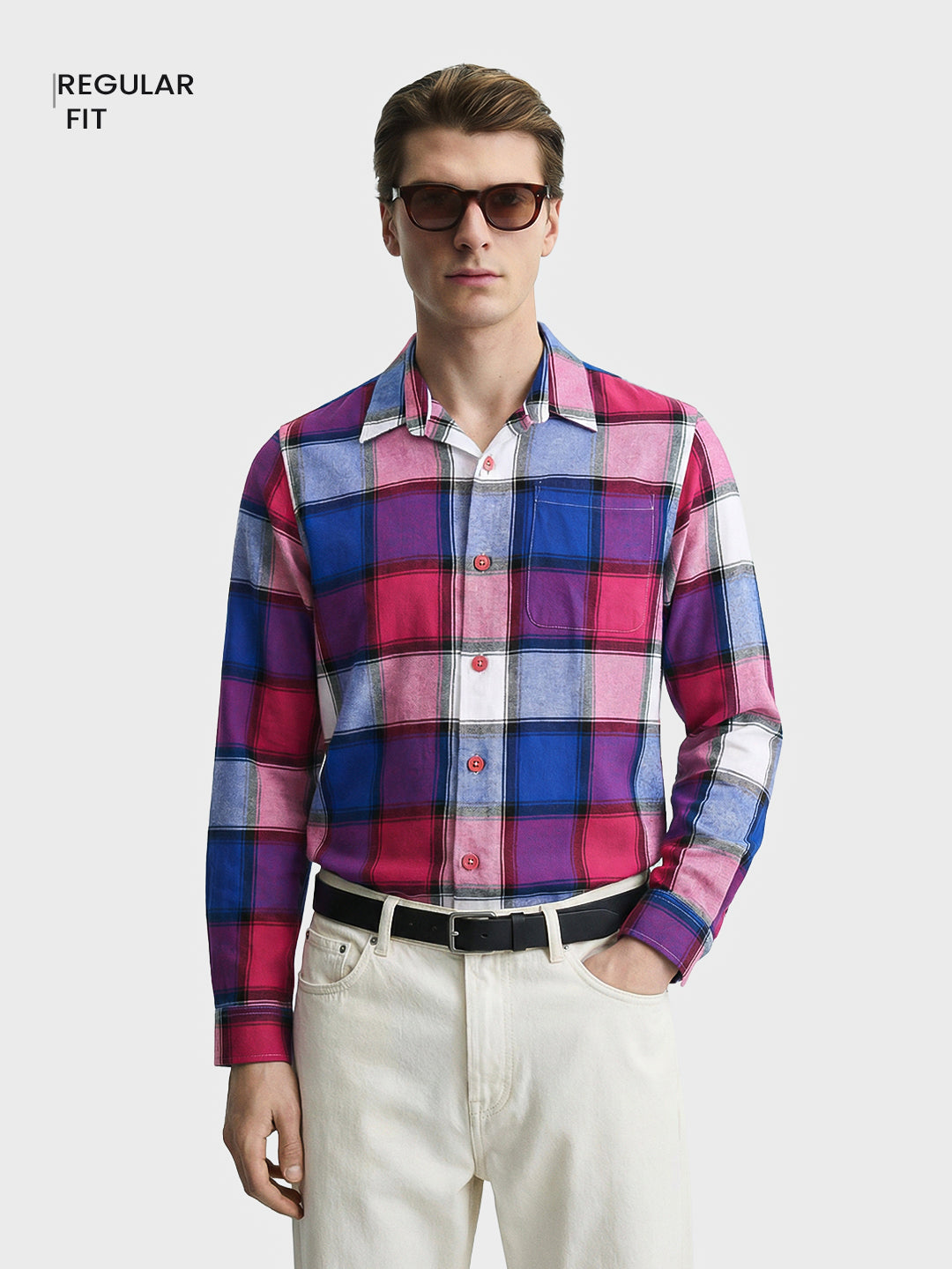 Men's Multicolor Regular Fit Checkered Casual Shirt