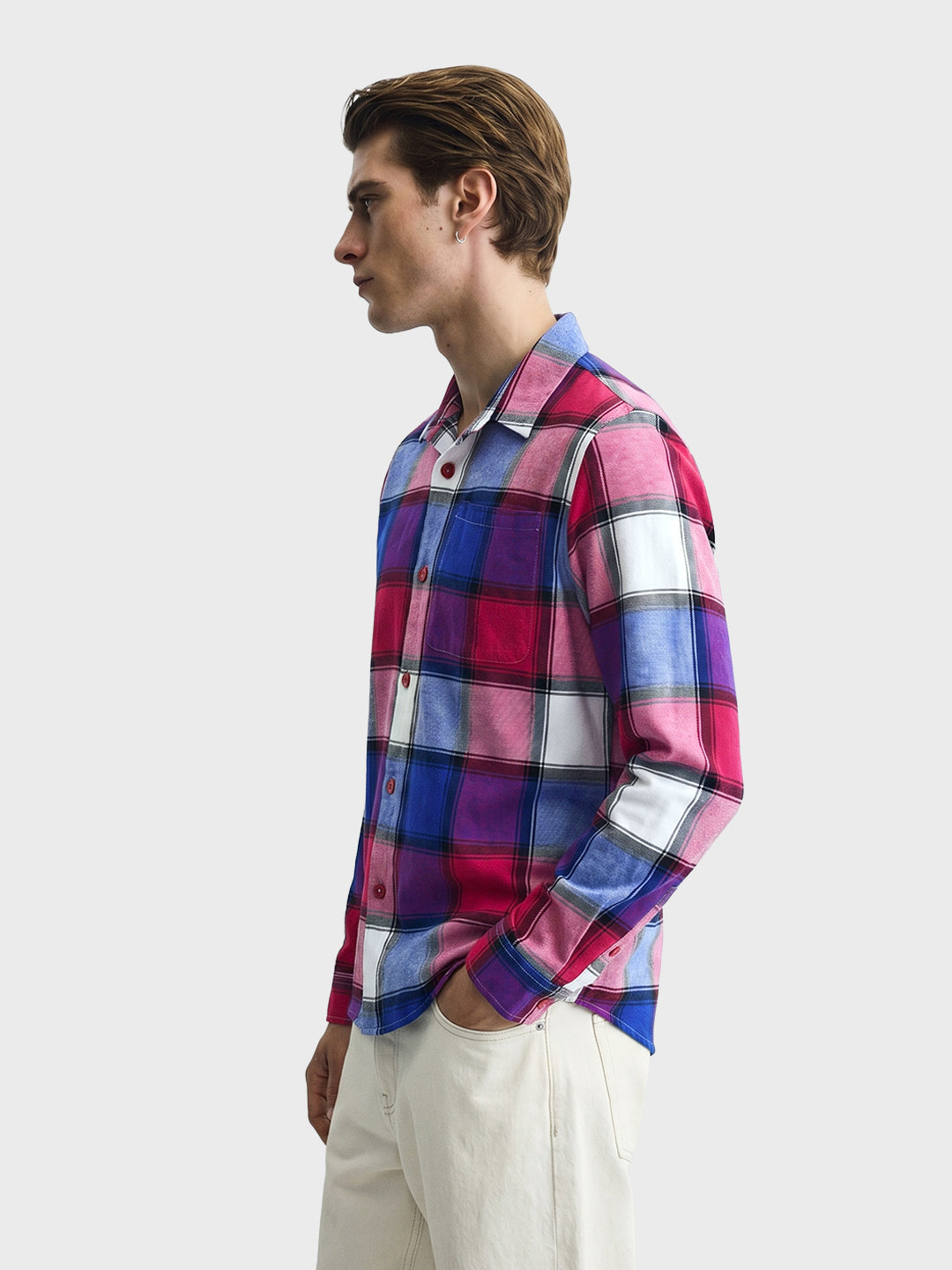 Men's Multicolor Regular Fit Checkered Casual Shirt