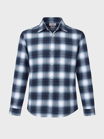 Men's Blue Regular Fit Checkered Casual Shirt