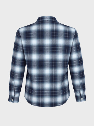 Men's Blue Regular Fit Checkered Casual Shirt