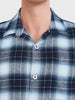 Men's Blue Regular Fit Checkered Casual Shirt