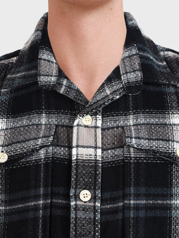 Men's Black Regular Fit Checkered Casual Shirt