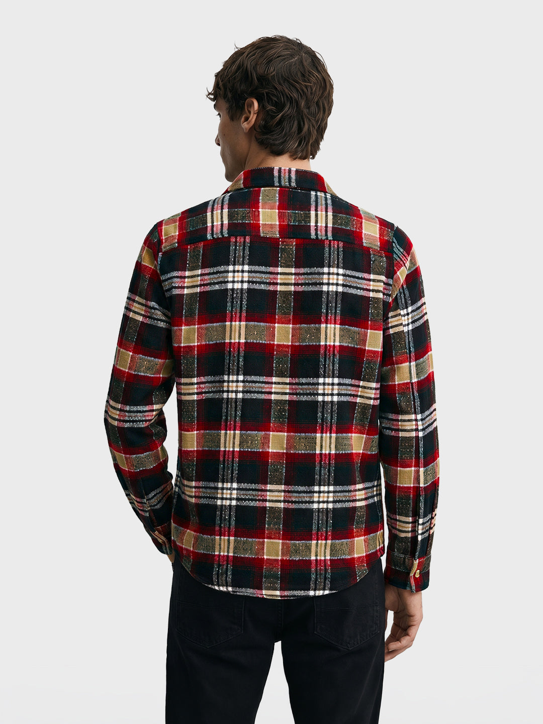 Men's Red Regular Fit Checkered Casual Shirt