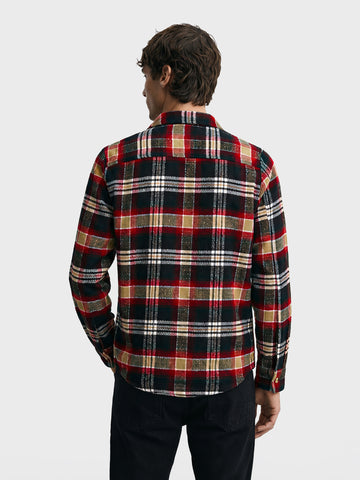 Men's Red Regular Fit Checkered Casual Shirt