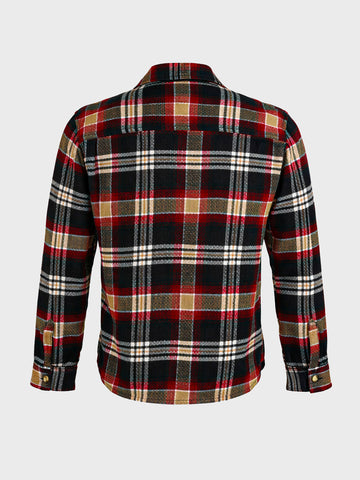 Men's Red Regular Fit Checkered Casual Shirt