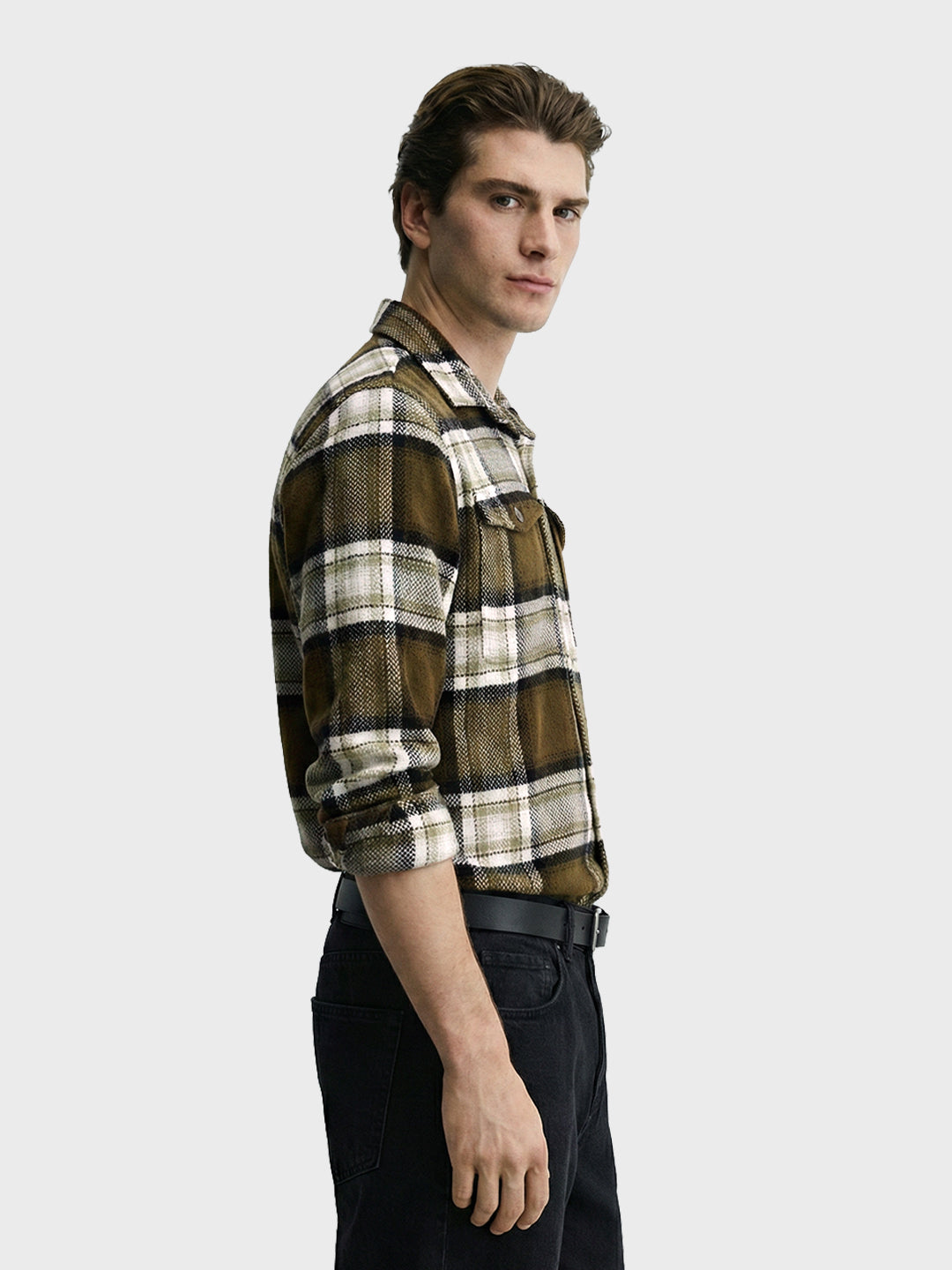 Men's Green Regular Fit Checkered Casual Shirt