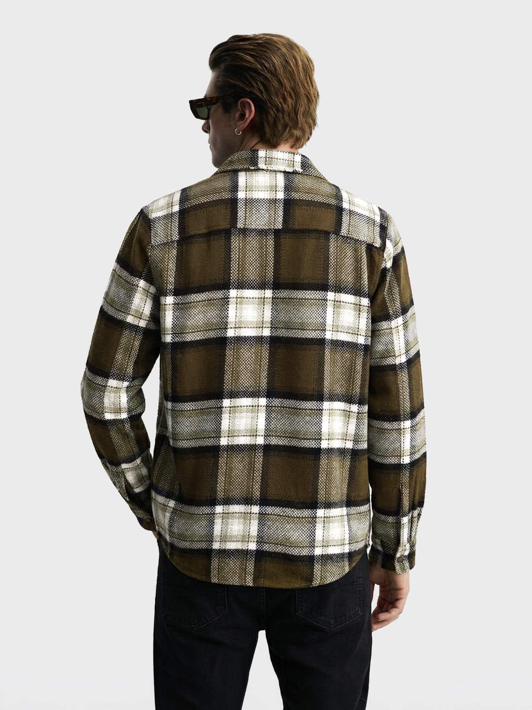 Men's Green Regular Fit Checkered Casual Shirt