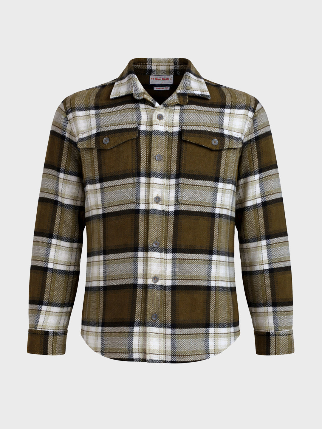 Men's Green Regular Fit Checkered Casual Shirt