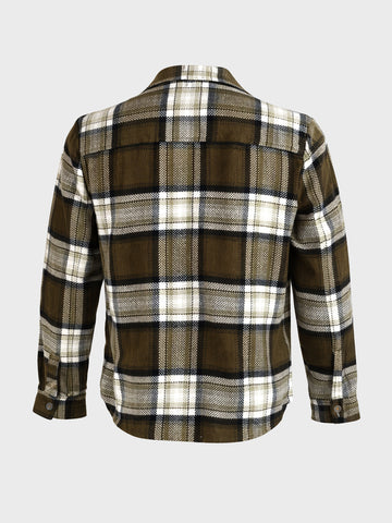 Men's Green Regular Fit Checkered Casual Shirt