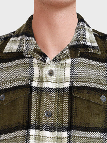 Men's Green Regular Fit Checkered Casual Shirt