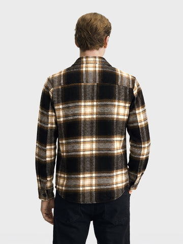 Men's Black Regular Fit Checkered Casual Shirt