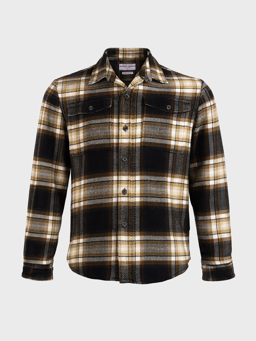 Men's Black Regular Fit Checkered Casual Shirt
