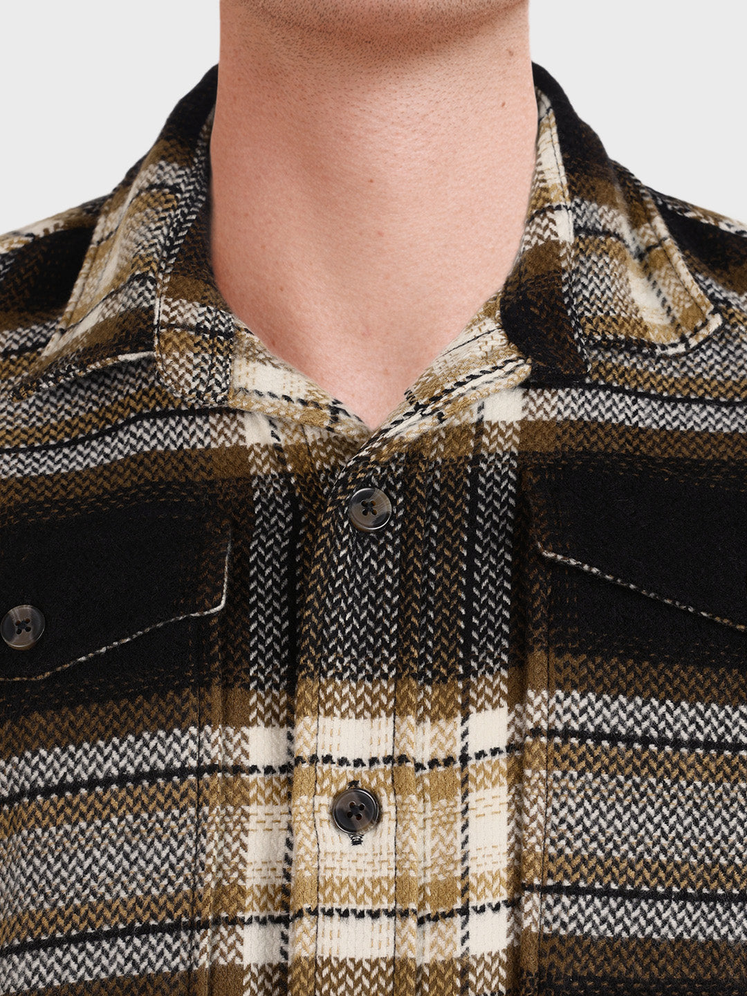 Men's Black Regular Fit Checkered Casual Shirt