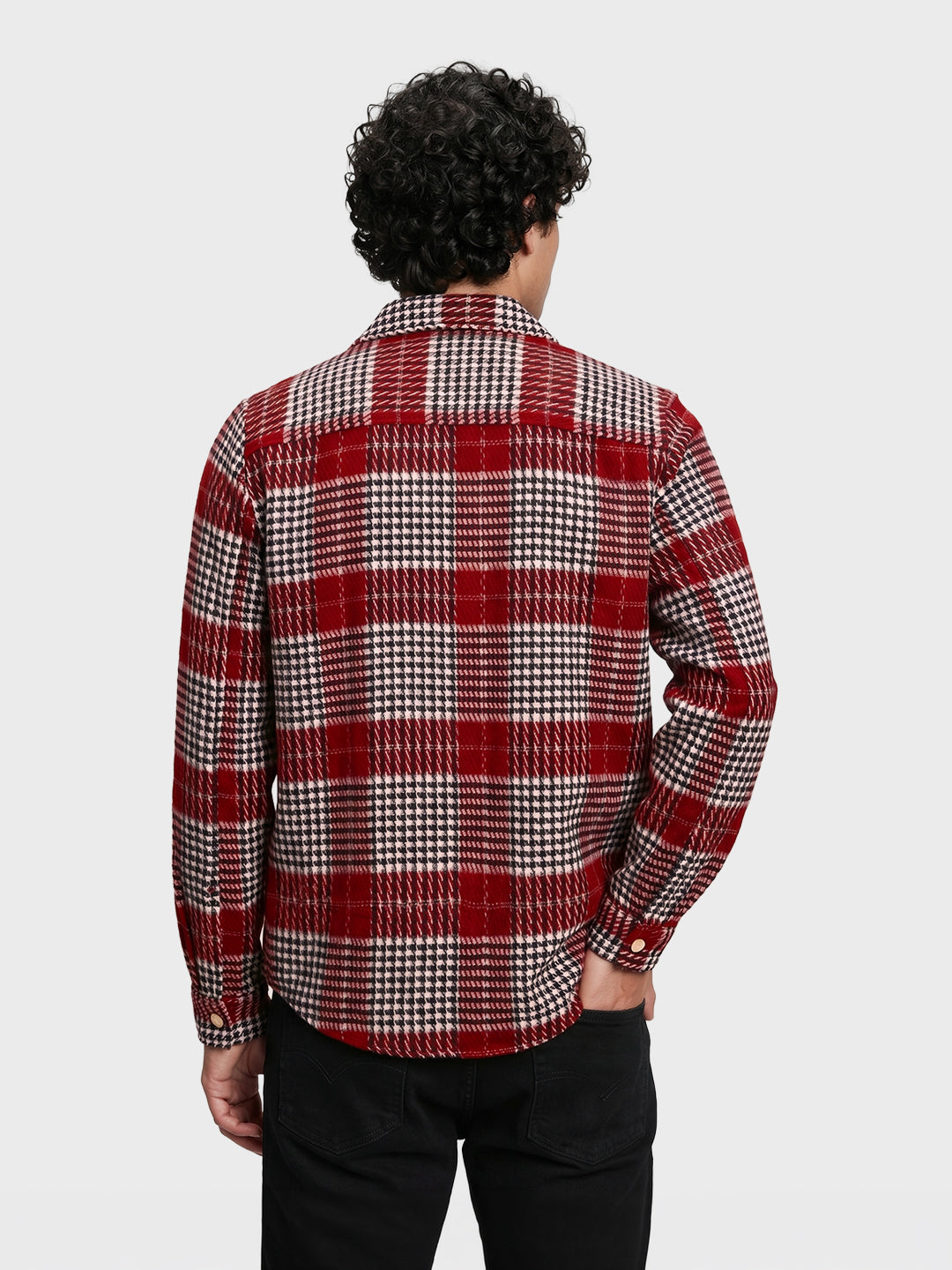 Men's Red Regular Fit Checkered Casual Shirt