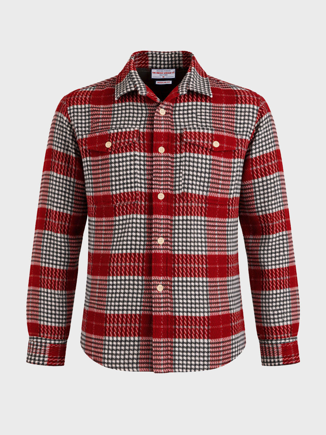 Men's Red Regular Fit Checkered Casual Shirt