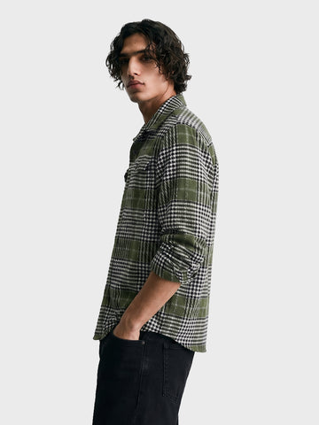 Men's Green Regular Fit Checkered Casual Shirt