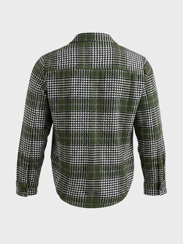 Men's Green Regular Fit Checkered Casual Shirt