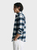 Men's Teal Regular Fit Checked Casual Shirt