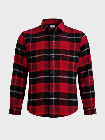 Men's Red Regular Fit Checked Casual Shirt