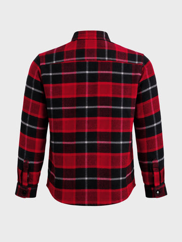 Men's Red Regular Fit Checked Casual Shirt