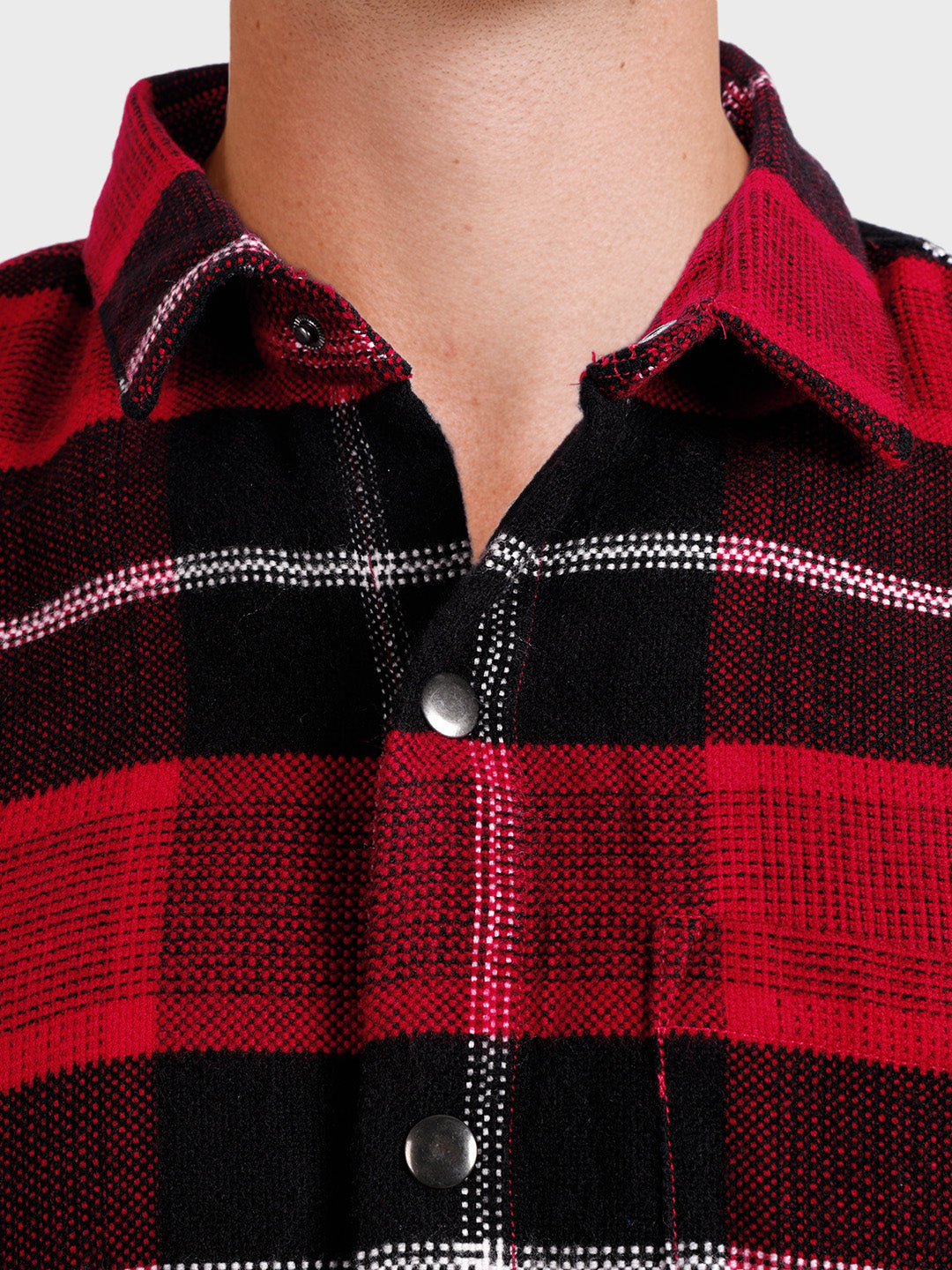 Men's Red Regular Fit Checked Casual Shirt