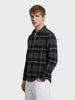 Men's Black Regular Fit Checked Casual Shirt