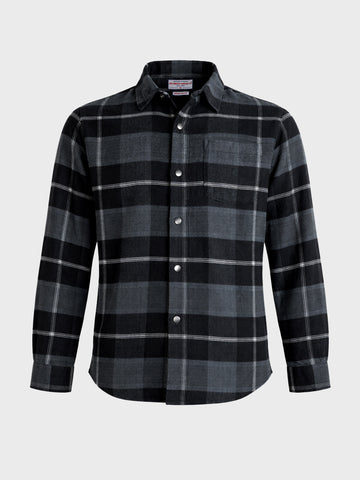 Men's Black Regular Fit Checked Casual Shirt