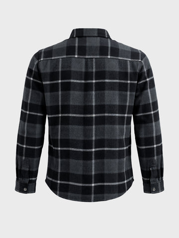 Men's Black Regular Fit Checked Casual Shirt