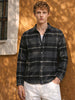 Men's Black Regular Fit Checked Casual Shirt
