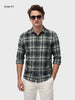 Men's Green Slim Fit Checkered Casual Shirts