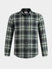 Men's Green Slim Fit Checkered Casual Shirts