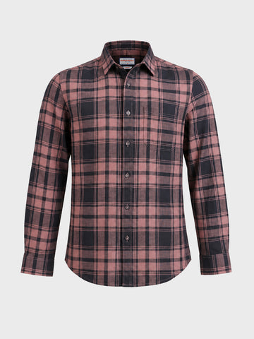 Men's Pink Slim Fit Checkered Casual Shirts