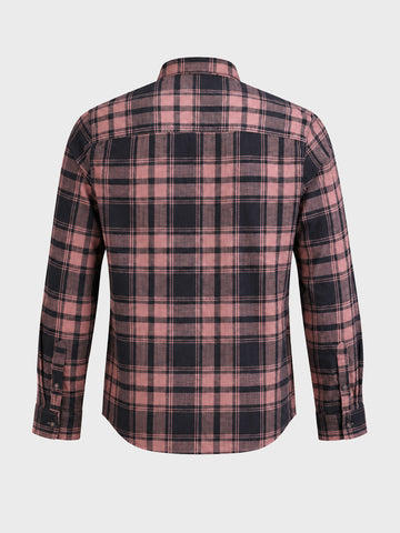 Men's Pink Slim Fit Checkered Casual Shirts