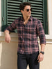 Men's Pink Slim Fit Checkered Casual Shirts