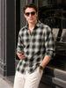 Men's Green Slim Fit Checkered Casual Shirts